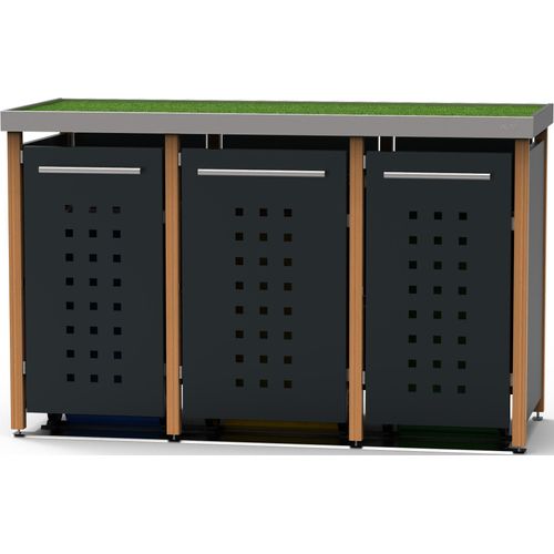 Müllbox Typ-LW, 1x 240l + 2x 120l, Türfarbe Anthrazit