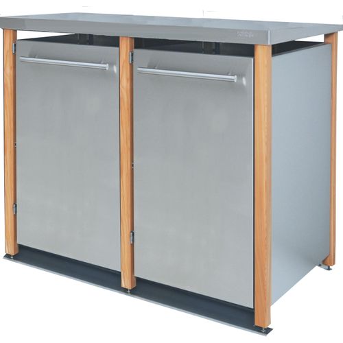 Müllbox Typ-LD, 2x 120l, Türfarbe Edelstahl