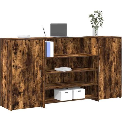 vidaXL Empfangstheke Räuchereiche 200x50x103,5 cm Holzwerkstoff