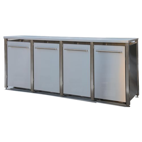 Müllbox Typ-MD, 4x 120l, Türfarbe Edelstahl