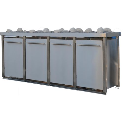 Mülltonnenbox Typ-MW, 4x 120l, Türfarbe Edelstahl