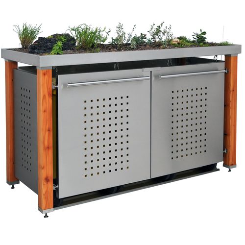 Müllbox Typ-HW, 3x 240l, Türfarbe Edelstahl