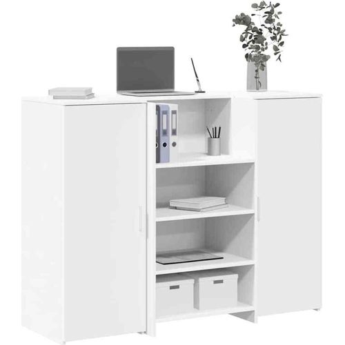 vidaXL Empfangstheke Weiß 135x50x103,5 cm Holzwerkstoff