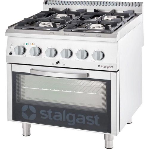 Gasherd 4 Brenner mit Elektrobackofen (GN 2/1) Serie 700 ND - G20, 4-Brenner (2x5+2x7)