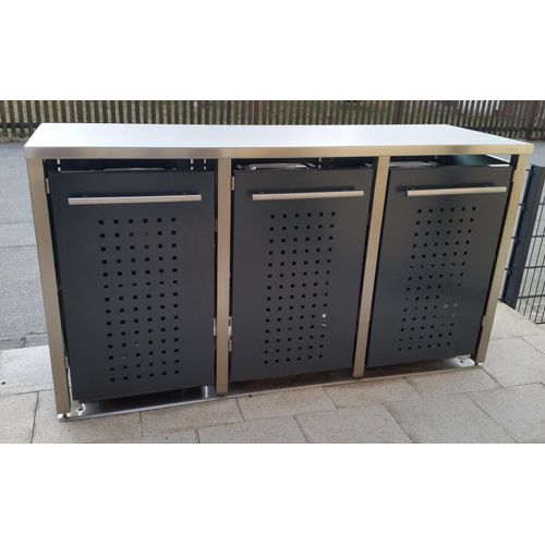 Mülltonnenbox Typ-MD, 3x 120l, Türfarbe Anthrazit
