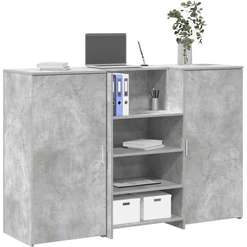 vidaXL Empfangstheke Betongrau 155x50x103,5 cm Holzwerkstoff