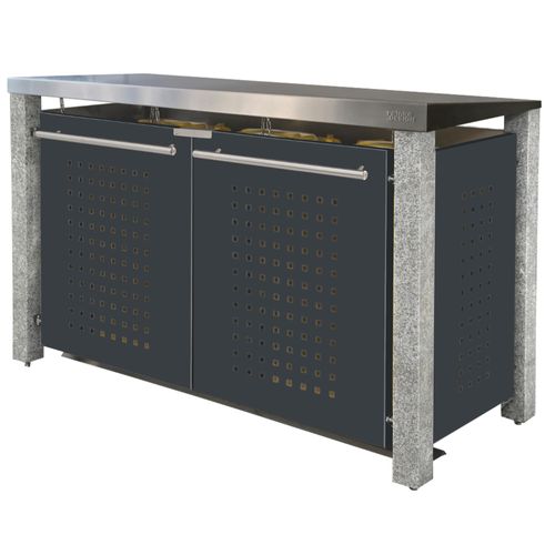 Müllbox Typ-ND, 2x 240l, Türfarbe Anthrazit