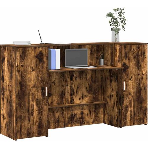 vidaXL Empfangstheke Räuchereiche 180x50x103,5 cm Holzwerkstoff