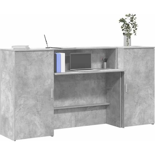 vidaXL Empfangstheke Betongrau 200x50x103,5 cm Holzwerkstoff