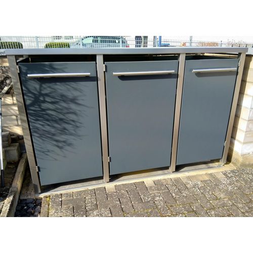Mülltonnenbox Typ-MD, 1x 240l + 2x 120l, Türfarbe Anthrazit