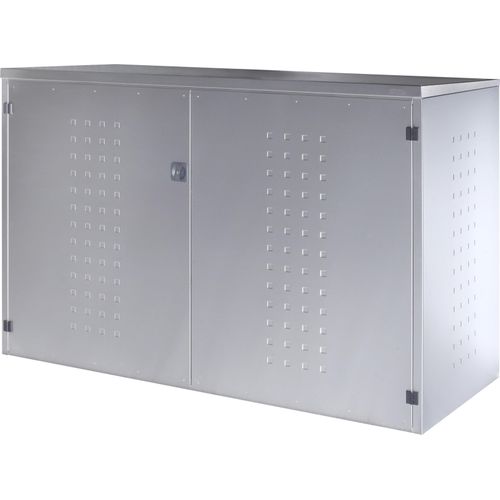 Fahrradbox Typ-F, für 3 Fahrräder, Pultdach, Edelstahl