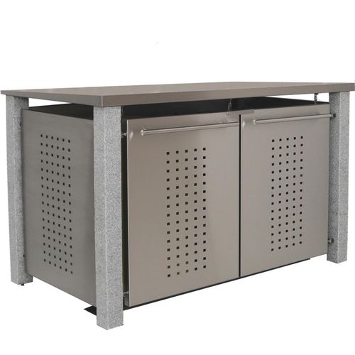 Müllbox Typ-ND, 3x 240l, Türfarbe Edelstahl