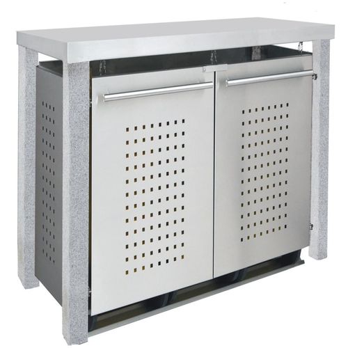 Müllbox Typ-SD, 2x 120l, Türfarbe Edelstahl