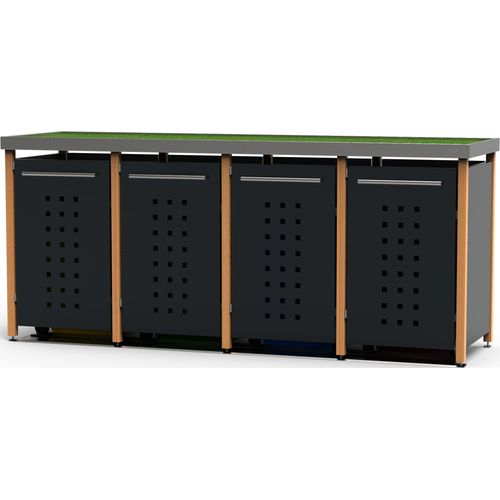 Müllbox Typ-LW, 4x 120l, Türfarbe Anthrazit