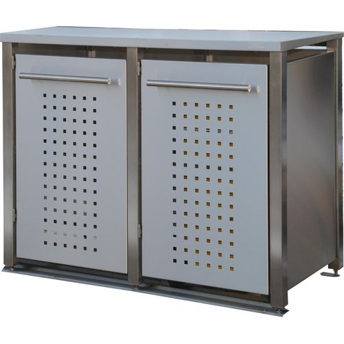 Müllbox Typ-MD, 2x 240l, Türfarbe Edelstahl