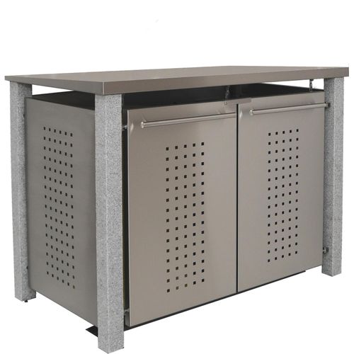 Müllbox Typ-ND, 2x 240l, Türfarbe Edelstahl