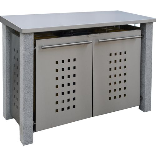 Mülltonnenbox Typ-SD, 2x 120l, Türfarbe Edelstahl