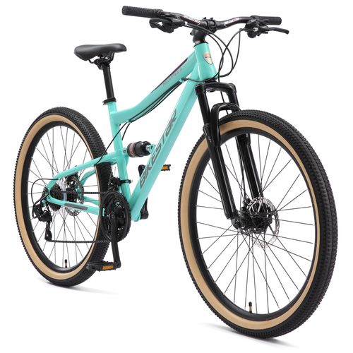 BIKESTAR Fully Mountainbike 27,5 Zoll | 17 Zoll Rahmen, 21 Gang Shimano Schaltung, Scheibenbremse | Mint