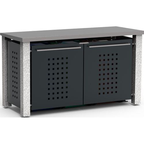 Mülltonnenbox Typ-SD, 1x 240l + 2x 120l, Türfarbe Anthrazit