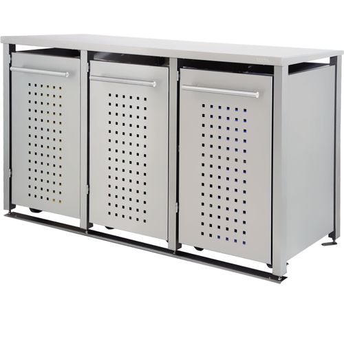 Müllbox Typ-MD, 3x 120l, Türfarbe Edelstahl