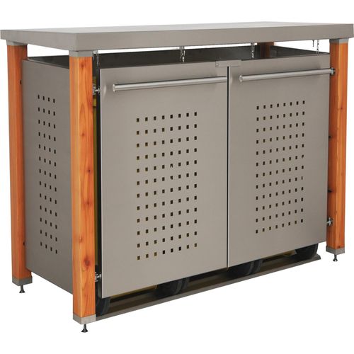 Müllbox Typ-HD, 2x 240l, Türfarbe Edelstahl