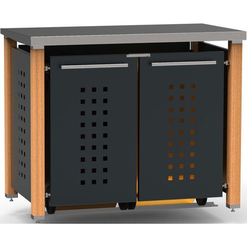 Mülltonnenbox Typ-HD, 2x 120l, Türfarbe Anthrazit