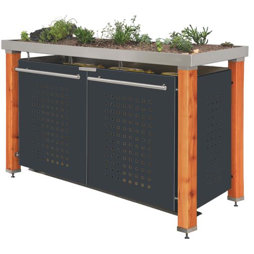 Müllbox Typ-HW, 3x 240l, Türfarbe Anthrazit