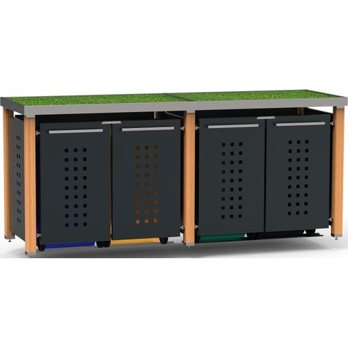 Mülltonnenbox Typ-HW, 4x 240l, Türfarbe Anthrazit
