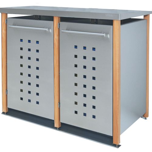 Müllbox Typ-LD, 2x 240l, Türfarbe Edelstahl