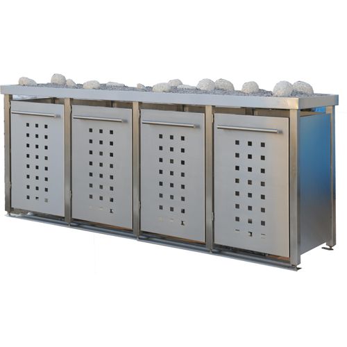 Mülltonnenbox Typ-MW, 4x 240l, Türfarbe Edelstahl