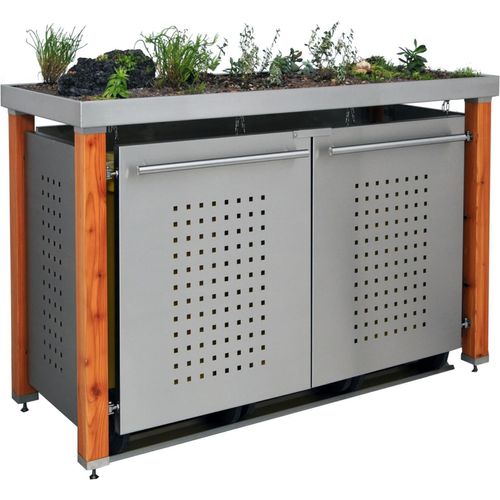 Müllbox Typ-HW, 2x 120l, Türfarbe Edelstahl
