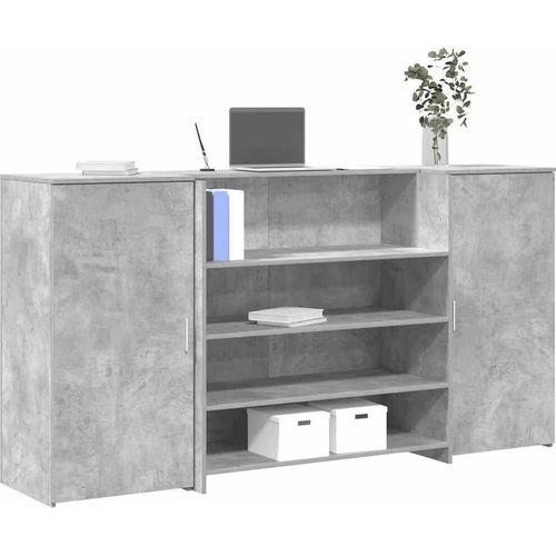 vidaXL Empfangstheke Betongrau 200x50x103,5 cm Holzwerkstoff