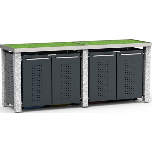 Müllbox Typ-SW, 4x 240l, Türfarbe Anthrazit