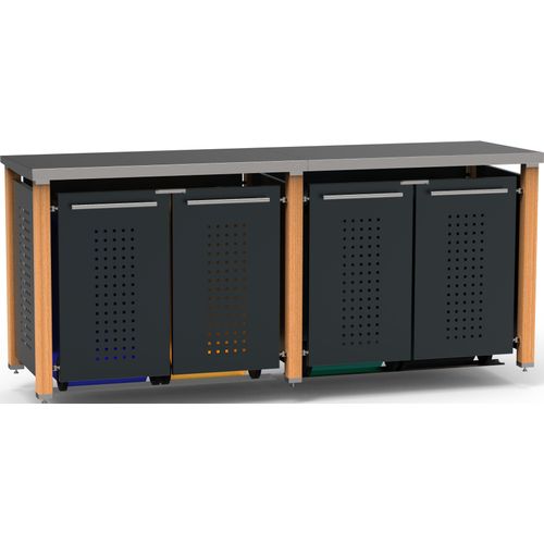 Müllbox Typ-HD, 4x 120l, Türfarbe Anthrazit