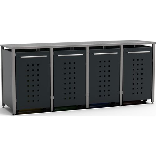 Mülltonnenbox Typ-MD, 4x 120l, Türfarbe Anthrazit