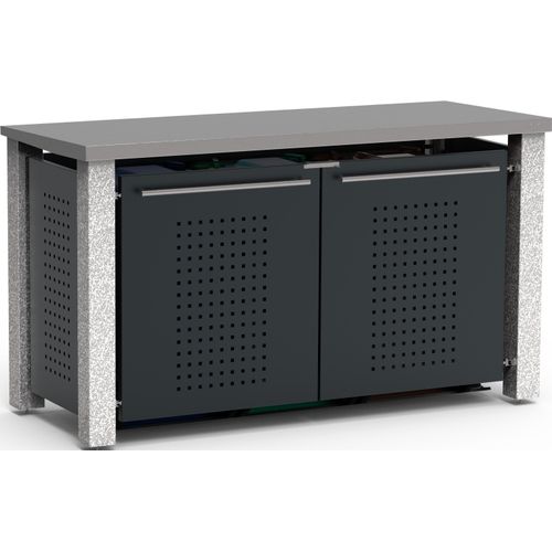 Müllbox Typ-SD, 1x 240l + 2x 120l, Türfarbe Anthrazit