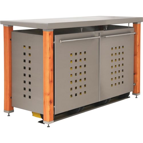 Mülltonnenbox Typ-HD, 3x 120l, Türfarbe Edelstahl