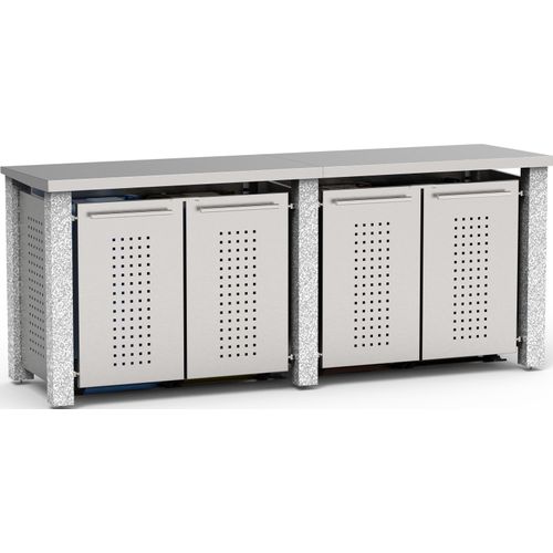 Müllbox Typ-SD, 4x 120l, Türfarbe Edelstahl