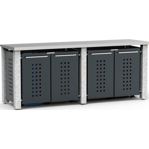 Mülltonnenbox Typ-SD, 4x 120l, Türfarbe Anthrazit