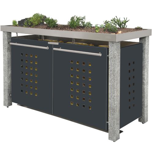 Mülltonnenbox Typ-NW, 3x 120l, Türfarbe Anthrazit