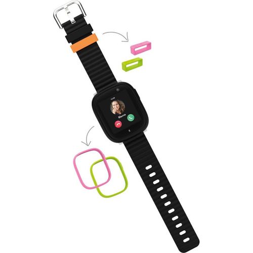 X6Play Kinder-Smartwatch in Schwarz mit GPS, inkl. austauschbarer Loops & Frames in Pink und Lime