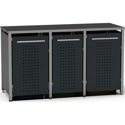 Mülltonnenbox Typ-MD, 2x 240l + 1x 120l, Türfarbe Anthrazit