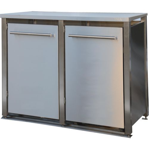 Müllbox Typ-MD, 2x 120l, Türfarbe Edelstahl