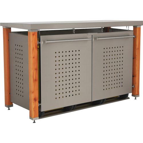 Müllbox Typ-HD, 3x 240l, Türfarbe Edelstahl