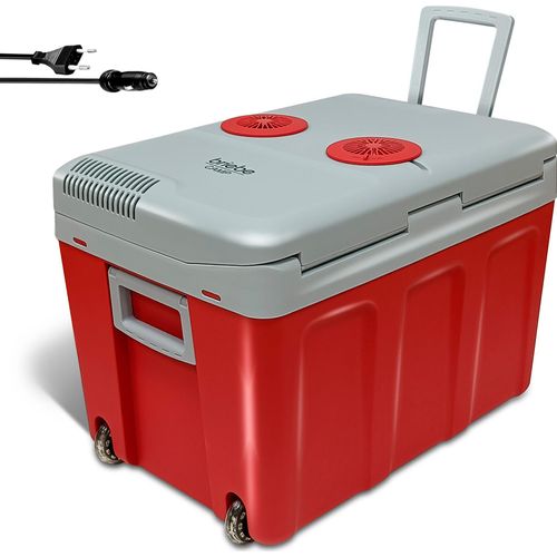 Briebe CF1155RED Tragbare Elektrische Kühlbox, 40 Liter, 12V für Auto und 220V