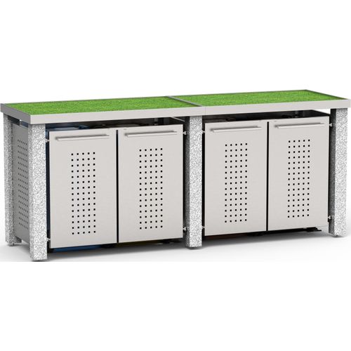 Müllbox Typ-SW, 4x 240l, Türfarbe Edelstahl