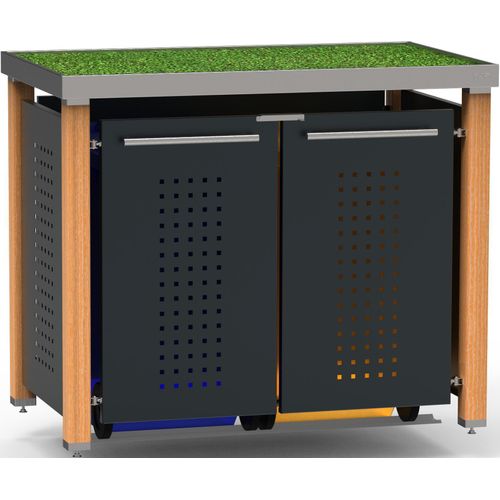 Müllbox Typ-HW, 2x 120l, Türfarbe Anthrazit