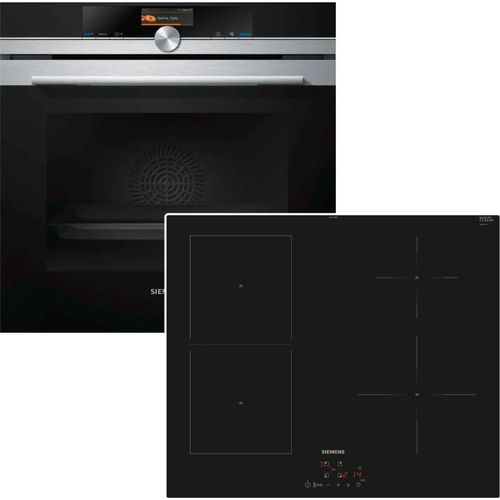 Herdset SIEMENS Backofen Pyrolyse + Induktionskochfeld Booster autark 60 cm