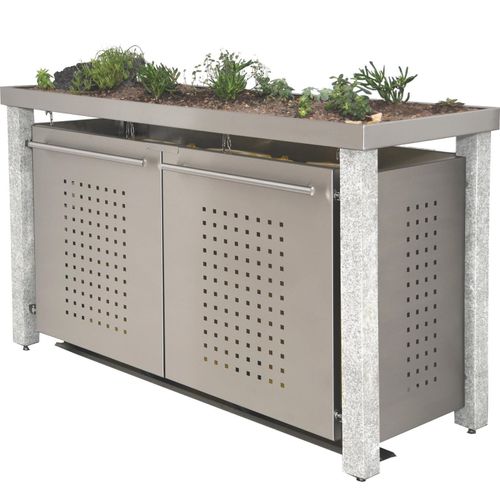 Müllbox Typ-NW, 3x 240l, Türfarbe Edelstahl