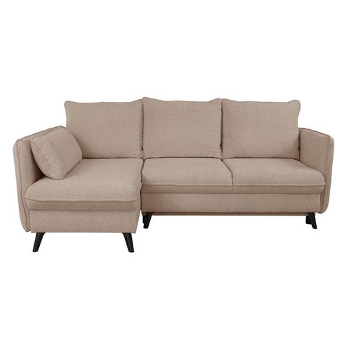 Ecksofa ALANTI L (Links) – 225x130x95 cm Aragon14 (Beige) Schlafsofa Mit Schlaffunktion & Stauraum